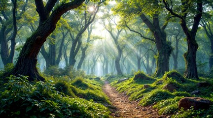 Golden Hour in the Woods: A Serene Walk