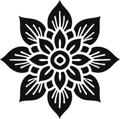 Mandala silhouette vector on a white background, mandala design for coloring book, vector mandala design