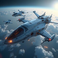 Obraz premium Futuristic Technology Captured in Space Intricate Details