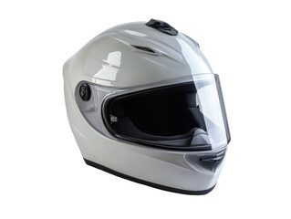 Isolated White Motorcycle Full Face Helmet