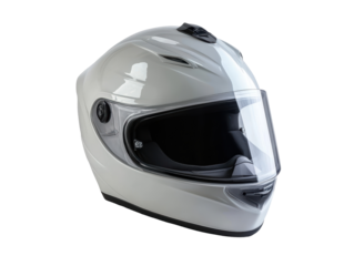 Isolated White Motorcycle Full Face Helmet