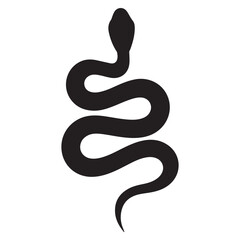 snake icon, snake vector silhouette, curved snake animal design illustration, black reptile graphic symbol, dangerous wild snake outline logo