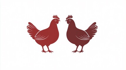 Hen Silhouette Logo Icon for Poultry Industry