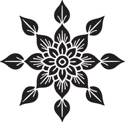 Mandala silhouette vector on a white background, mandala design for coloring book, vector mandala design