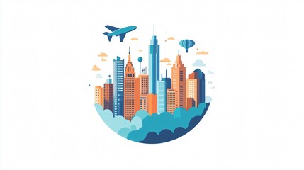 Fototapeta premium Professional Wide Angle Centered Composition Illustration Icon for Creatives