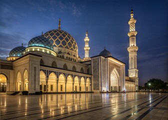 Amazing Architecture Design of Muslim Mosque for Ramadan