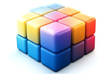 Colorful blocks forming a cube.