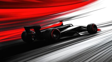 High-Speed Formula One Race Car on Track
