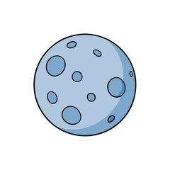 Moon with Craters Vector Illustration