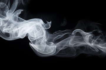 Fototapeta premium White smoke on black background.