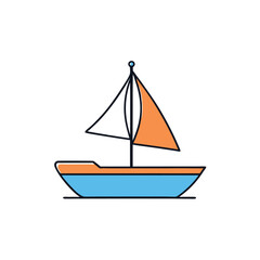 Sailboat on a Calm Sea Vector Illustration
