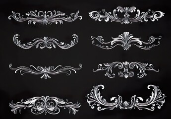 Fototapeta premium Set of Vintage Decorations Elements. Flourishes Calligraph