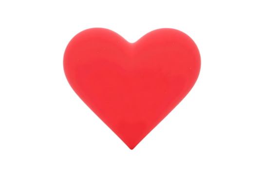 A red heart is shown on a white background