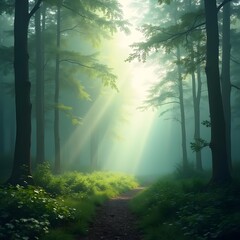 Enchanted Forest A Dreamy Landscape in Soft Light