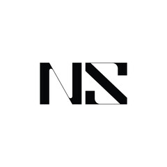 NS monogram logo design letter text name symbol monochrome logotype alphabet character simple logo