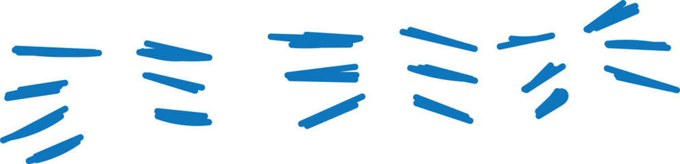 Obraz premium Vector set of hand-drawn cute cartoony expression sign doodle line stroke. movement drawing, curve directional arrows, emoticon effects design elements, cartoon character emotion symbols,