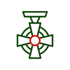 Celtic Cross Emblem Green and Red