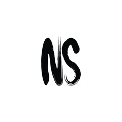 Naklejka premium NS monogram logo design letter text name symbol monochrome logotype alphabet character simple logo