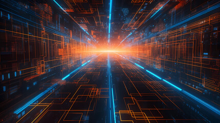 Neon Circuitry Matrix