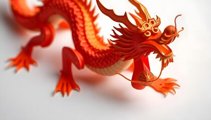 A Magnificent Red Dragon Figurine