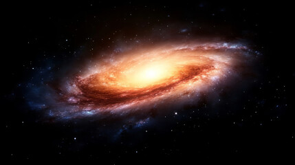 Naklejka premium stunning depiction of galaxy in motion with vibrant colors and swirling stars, evoking sense of wonder and vastness of universe