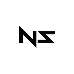 NS monogram logo design letter text name symbol monochrome logotype alphabet character simple logo