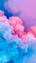 Abstract pastel clouds in blue and pink hues