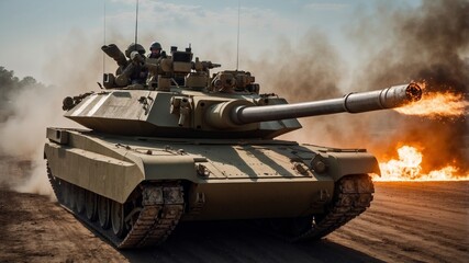 Tank Firing in Action