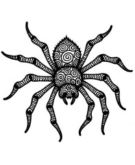  Decorative Spider With Spiral Pattern Design
