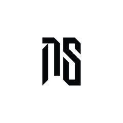 Fototapeta premium NS monogram logo design letter text name symbol monochrome logotype alphabet character simple logo