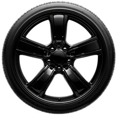 Obraz premium Isolated Black Car Wheel