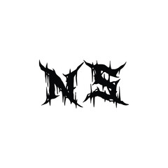 Naklejka premium NS monogram logo design letter text name symbol monochrome logotype alphabet character simple logo