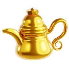 Golden Arabic Dallah Tea Pot