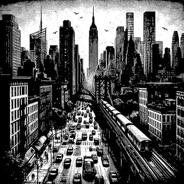 Fototapeta new york city black and white