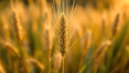 Golden Wheat Field at Sunset: Agriculture, Harvest, and Rural Scenery