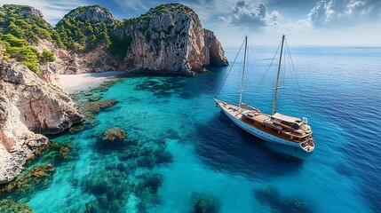 Luxury yacht in the sea