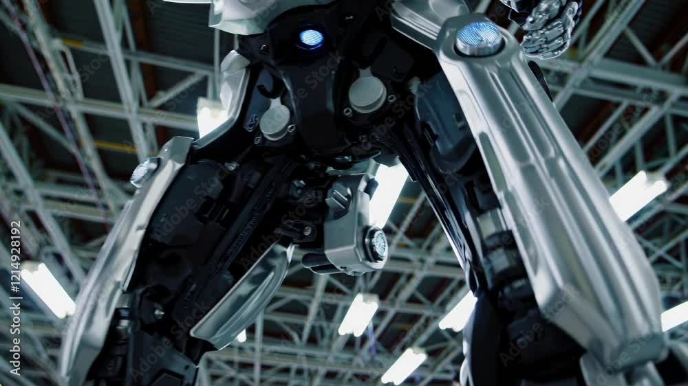 Aufkleber Exploring advanced robotics in a high-tech manufacturing facility showcasing humanoid robot capabilities