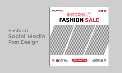 Modern Fashion Sale Social Media Post Design and web banner templates design.