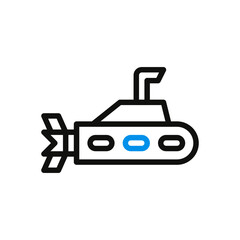 Submarine Vector Icon Minimalist Illustration