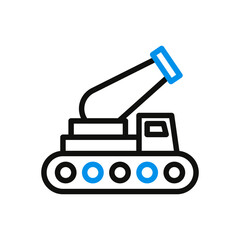 Cannon Icon Illustrated on a White Background