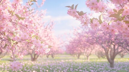 Vibrant Pink Daisy Blossoms in Sunlit Orchard - Cinematic Floral Scene with Ultra-Detailed Petals