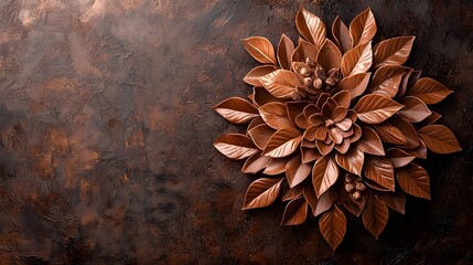 Decadent Chocolate Chandelier with Intricate Cocoa Leaf and Flower Details Conceptual Gourmet Dessert Art