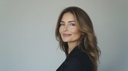 Obraz premium Portrait of a successful confident mature woman isolated against a white background