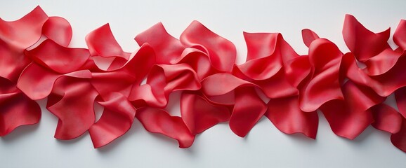 Abstract Red Fabric Sculpture: A Flowing Composition of Scarlet Hues