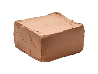Isolated Block of Brown Modeling Clay