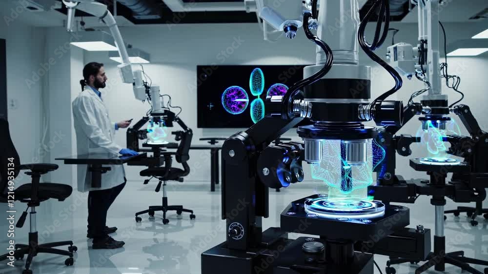 Leinwandbilder research lab showcases advanced microscopy technology and cellular analysis techniques in innovative