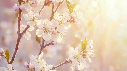 Fototapeta premium Tranquil January Orchard Awakening with Glistening White Buds at Sunrise - Ultra-Detailed Cinematic Scene
