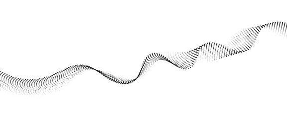 Fototapeta premium Flowing Dot Wave halftone gradient pattern on transparent background 