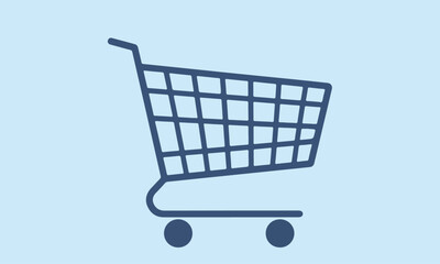 Shopping cart with shopping trolley for super shop and supershop add to cart trolley icon with wheel and light weight cart for shop assistance.