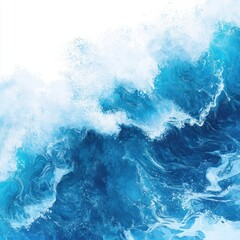 Obraz premium Close-up view of a vibrant blue ocean wave pattern with natural highlights and reflections